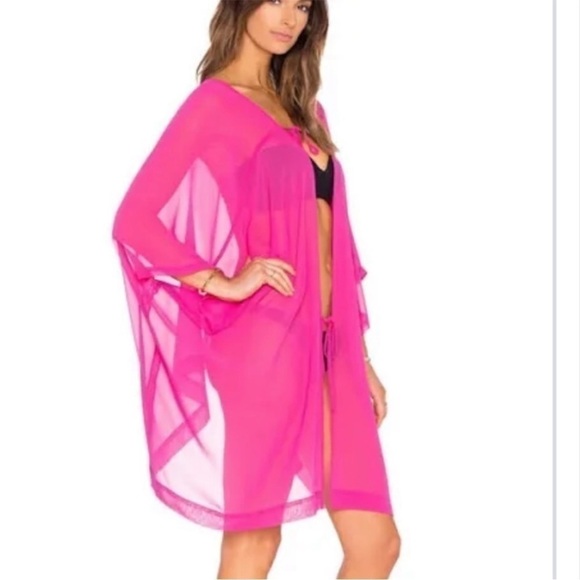 Agent Provocateur x Penelope Cruz Rosana Swimsuit Coverup Pink One Size NWT - Picture 3 of 4